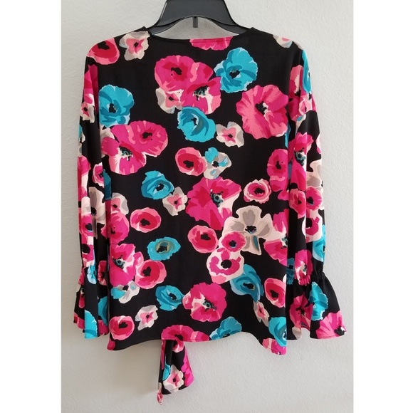 Juicy Couture Tie Front Top in Romantic Poppies - Picture 4 of 8